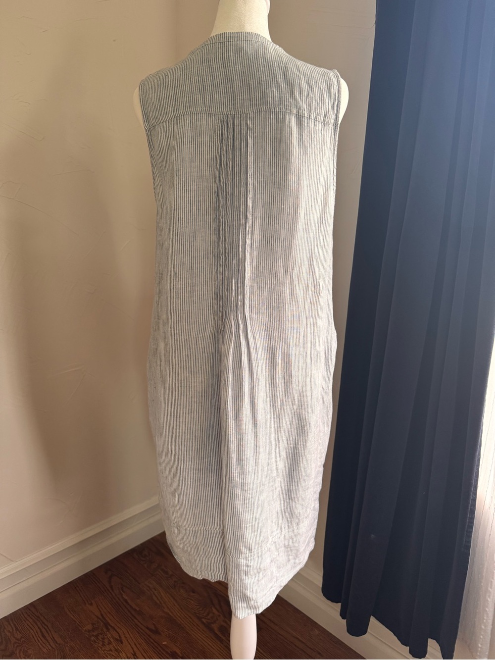 Quince Blue and White Striped Linen Dress - Picture 2 of 4